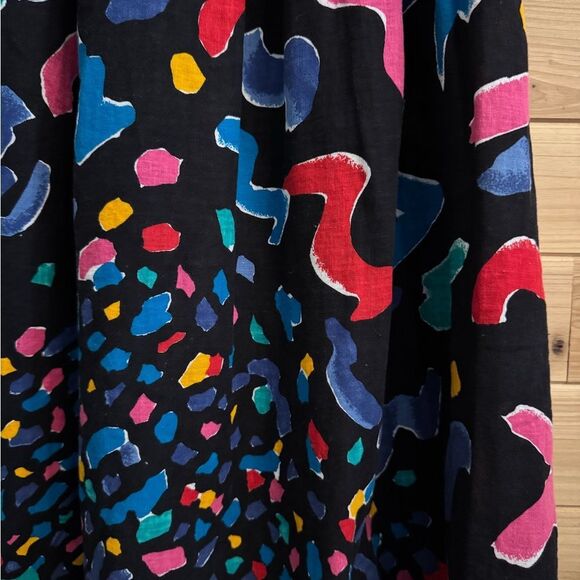Vintage Saks Fifth Avenue Size Medium Bright Colorful Abstract Linen Blend Skirt - Picture 6 of 11